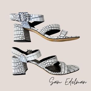 Circus by Sam Edelman Zebra Croc Strappy Block Heels – Size 10, Chic & Fun